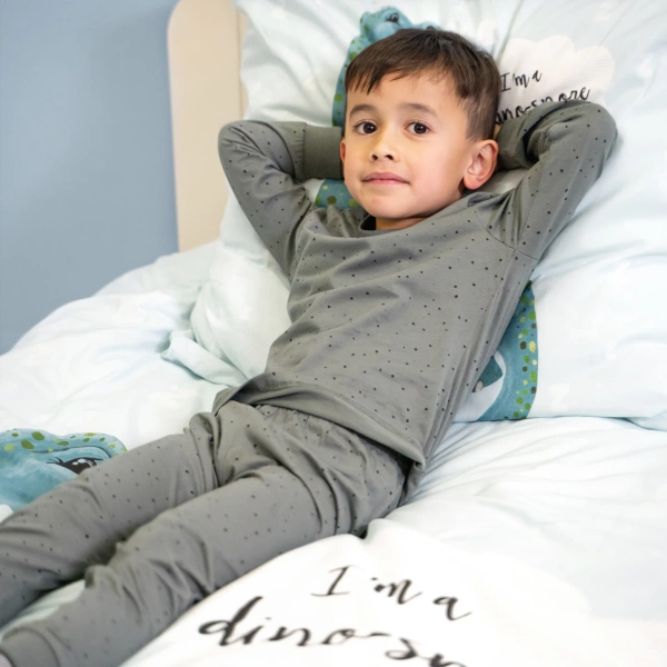 Dječja pamučna posteljina 140x220 s printom dinosaura + gratis pamučna torba