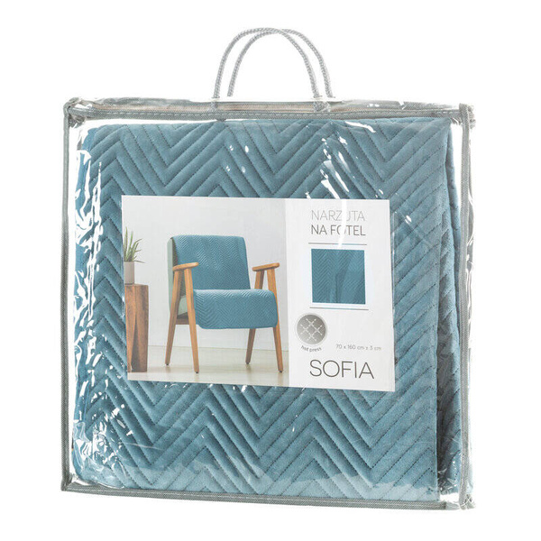 PREMIUM Prekrivač za fotelju 70x160 izrađen od mekog i mat baršuna, prošiven u uzorku riblje kosti metodom vrućeg prešanja Sofia