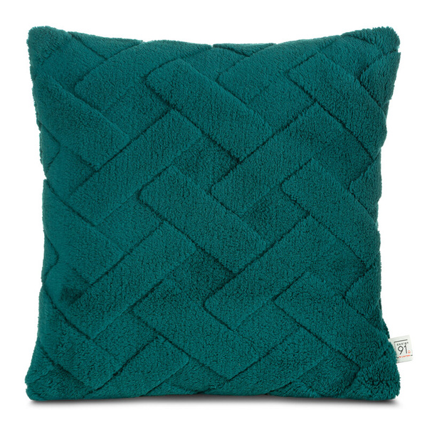 Jastučnica 45x45 cm srebrna od mekog pliša ukrašena reljefnim uzorkom CARO 