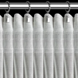 Krem zavjesa od mat gaze ukrašena vezom s dodatkom zlatnog konca, traka 140x270 cm - AURELIA