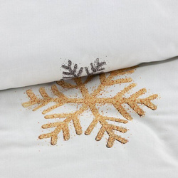 Božićna posteljina s pahuljama 220x200 od visokokvalitetnog pamučnog satena ANGLEL 01