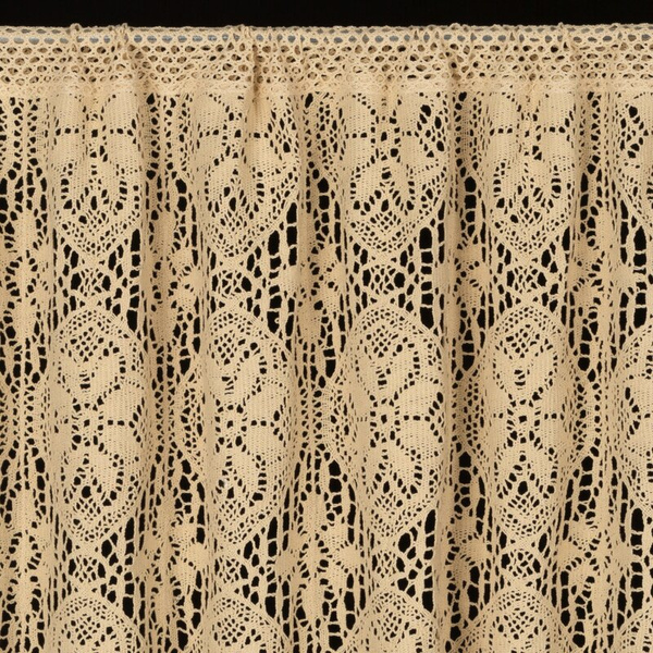 Kuhinjska zavjesa u boho stilu ukrašena suptilnim resama 150x60 cm MOLY tunel