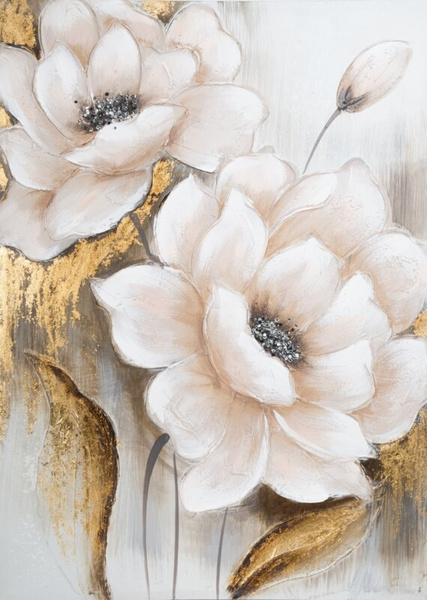 BLOOM slika, ručno oslikano cvijeće na platnu s aplikacijom od kristala Slika 321 70x100