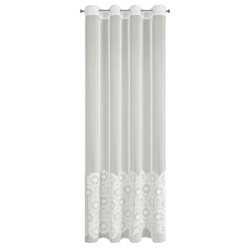 Zavjesa od peruanske tkanine ukrašena aplikacijom prirodna boja 140x250 cm - LIZA