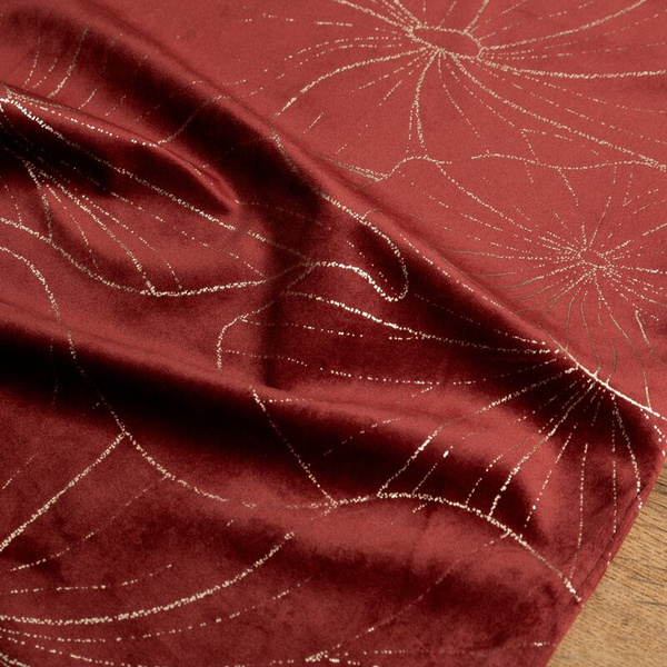 Baršunasti stolnjak 35x180 s nježnim svijetlozlatnim listovima lopoča  Blink 18