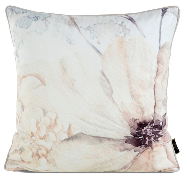 PREMIUM dvostrana jastučnica 45x45 od mekog baršuna s cvjetnim motivom i rubnim detaljima VELVET