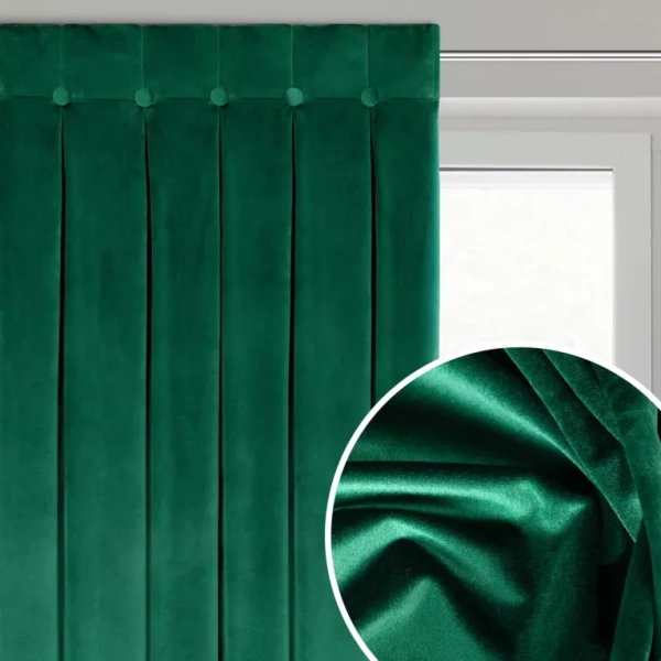 Baršunasta zavjesa ukrašena dubokim naborima i gumbima 85x250 cm (dimenzije zavjese dane nakon sklapanja) zavjesa s tregerima - ALITA