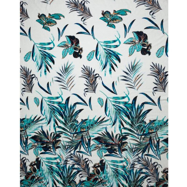 Pokrivač mekan i ugodan na dodir s printom plavog lišća 150 X 200 PILAR