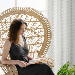 EVA MINGE gotova zavjesa 135x250 od šifonske tkanine ukrašena pomponima s dodatkom sjajnog konca AURELIA 