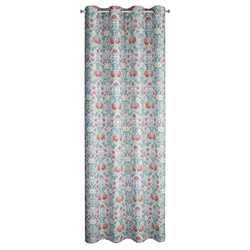 Bijelo-bordo zavjesa za zamračivanje s cvjetnim printom, 135x250 cm- ASHLEY