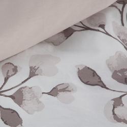 Set pamučne posteljine sa cvjetićima 140x200 Sara 23 bež bijela