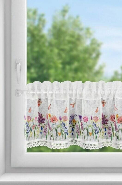 Zavjesa BELLA na traci 150x30 cm bijela