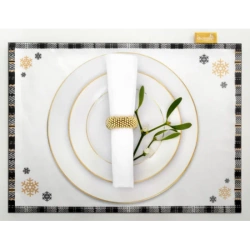 Set od 4 božićne podmetače za stol sa snježnim pahuljama 30x40 Angel baršun