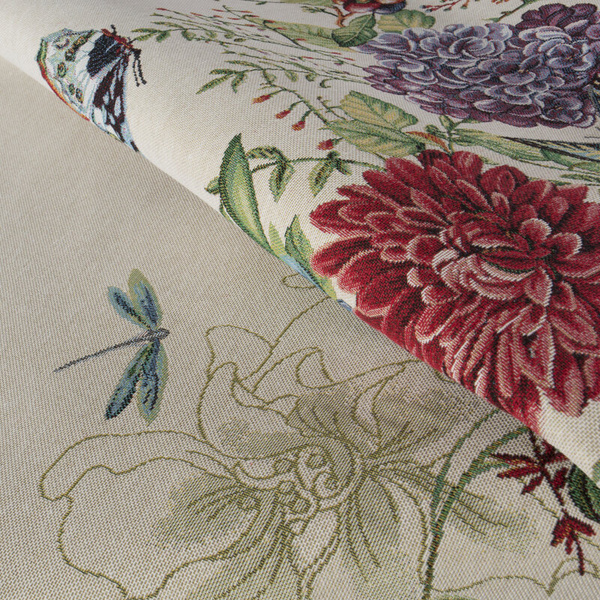Goblen nadstolnjak 40x100 ukrašen tkanim cvjetnim motivom 