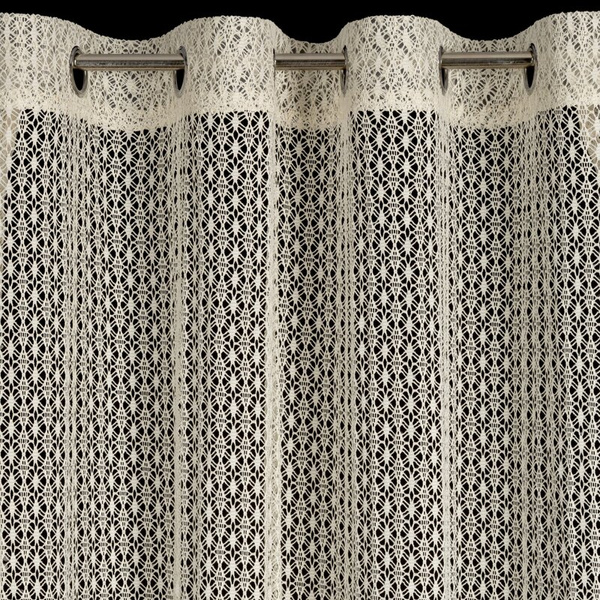 Bež mrežasta zavjesa, nije potrebno glačanje, 140x250 cm, MIRELLA