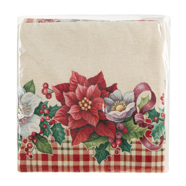 Božićni tapiserijski stolnjak 100x100 cm ukrašen božićnim motivom