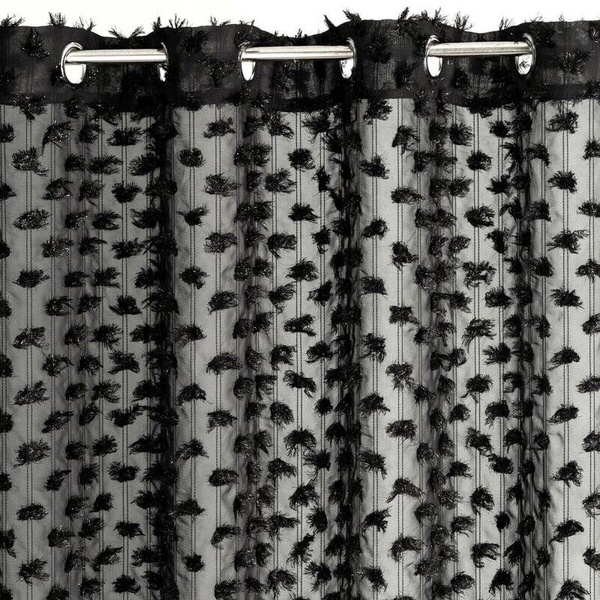 EVA MINGE gotova zavjesa 135x250 od šifonske tkanine ukrašena pomponima s dodatkom sjajnog konca AURELIA 