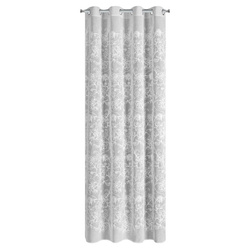 Zavjesa od tkanine prirodnog izgleda ukrašena šenil vezom, 140x250 cm - LILY