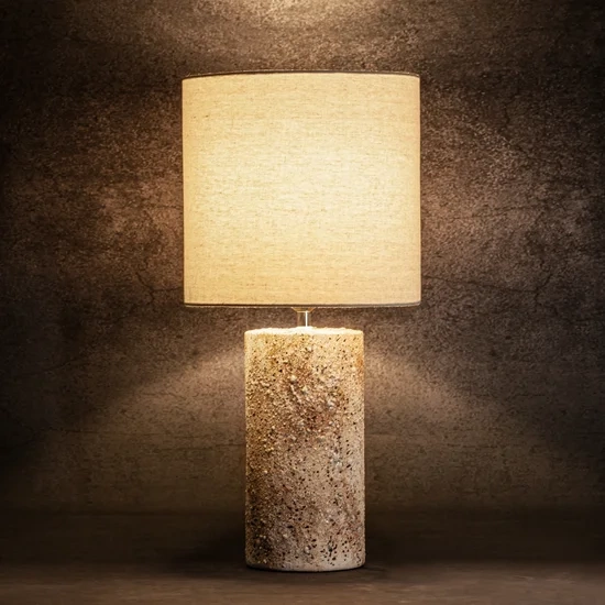 Keramička stolna lampa, abažur od mat tkanine NOA 01 29x60 