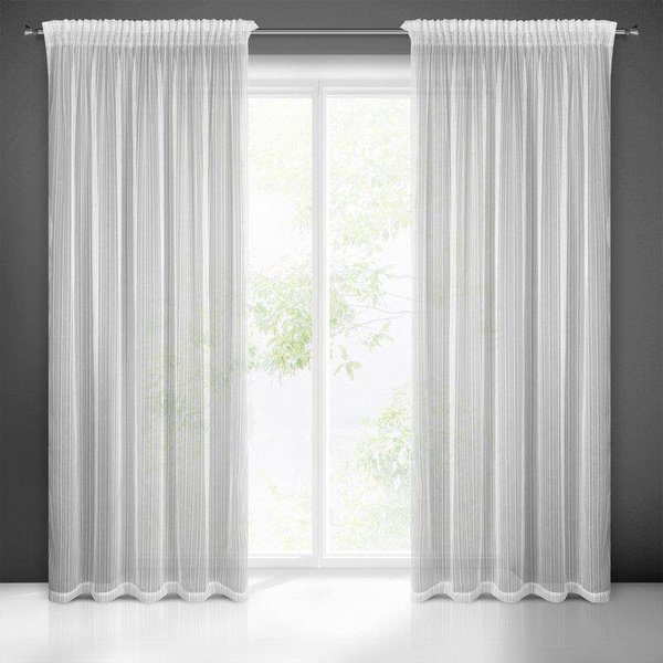 Gotova zavjesa noelia trakasta 140x270 cm bijela boja