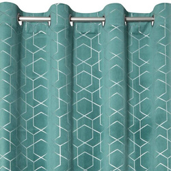Zavjesa 135x250 od mekog baršuna sa srebrnim geometrijskim art deco printom Mandi