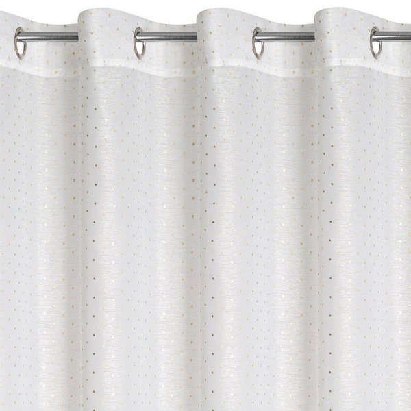 Zavjesa sa svijetlim zlatnim tiskom malih kvadrata 140x250 cm SIBEL