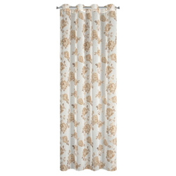 Zavjesa 140x250 ukrašena printom ruža s dodatkom zlata, izrađena od gaze, MELA 