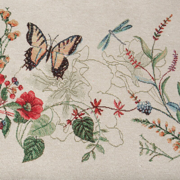 Goblen nadstolnjak 40x100 ukrašen tkanim cvjetnim motivom 