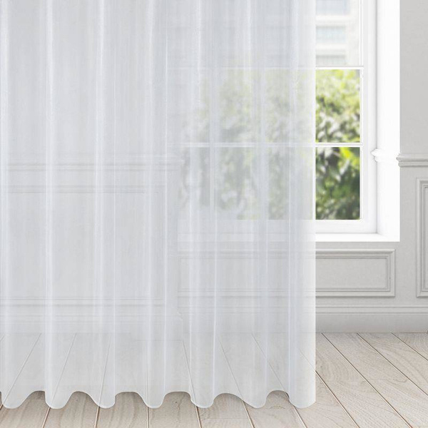 Zavjesa od glatke prozirne mikro mreže jakog sjaja 350x250 cm bijela,  Alexa