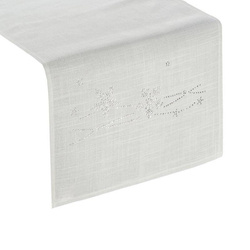 Trkač za stol srebrni božićni stolnjak sa aplikacijom srebrnih cirkona 40x140 Agata