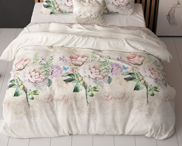 Posteljina od pamuka 200x220, mekan na dodir Lovely Flower