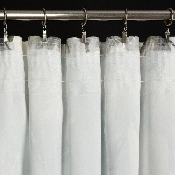 Zavjesa od baršuna s floralnim printom istaknutim srebrnim listićima sa flex trakom140x300 cm siva, Sandy