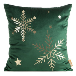 Božićna jastučnica 45x45 cm od baršuna ukrašena printom pahuljica