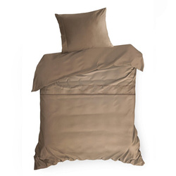 Ekskluzivna pamučna posteljina dimenzija 140x200 cm, makosatin s ukrasnim rubovima i vezom, kolekcija MINGE ELEGANTE