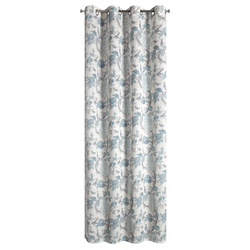 Zavjesa od tkanine s dodatkom lana, ukrašena printom, 140x250 cm,