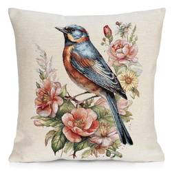 Jastučnica od pamučne tapiserije dimenzija 45x45 cm ukrašena proljetnim uzorkom GOB 