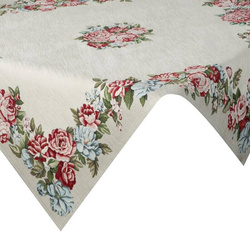 Stolnjak izrađen od debljeg goblena sa ženil koncem sa motivom cvijeća 100x100