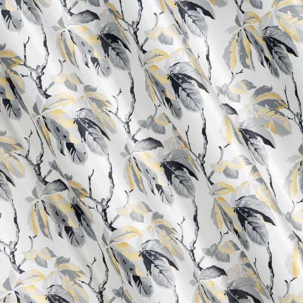 Zavjesa od mekog baršuna ukrašena printom listova kestena 140x250 Melisa