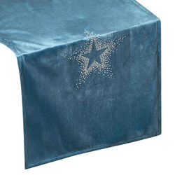 Božićni baršunasti stolnjak ukrašen sjajnim cirkonima 40x140 Ilona