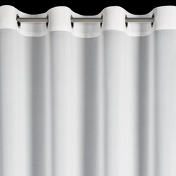 Bijela šifonska zavjesa ukrašena 3D aplikacijom ruže, 140x250 cm, s ušicama - ROSES - Eva Minge