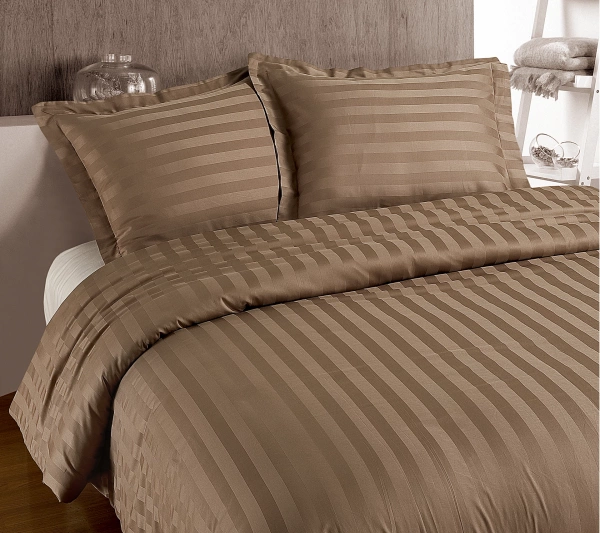 Elegantna debela posteljina od pamučnog satena 200x200/260 s hotelskim prugama  Hotel stripe Wit