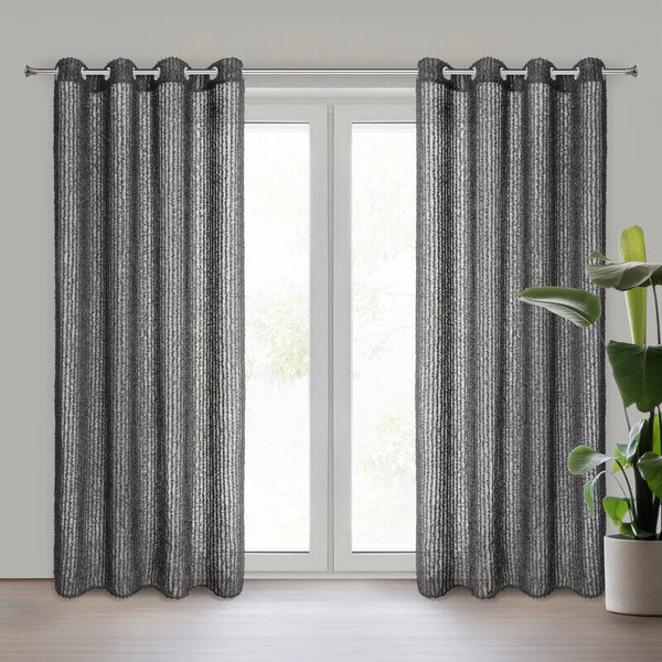 EVA MINGE gotova zavjesa 135x250 od šifona ukrašena moher koncem Selma