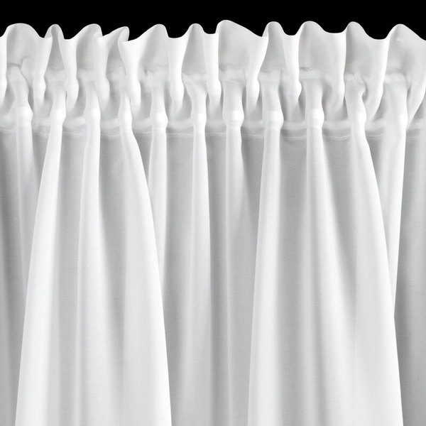 Bijela šifonska zavjesa za kuhinju ukrašena 3D ružama, 70x150 cm- ROSES11 Eva Minge