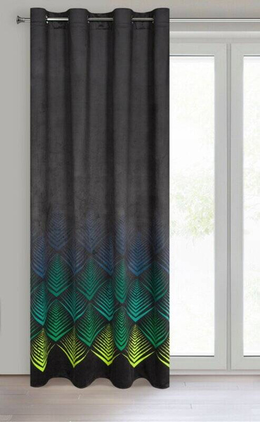 Zavjesa 140x250 od baršuna ukrašena geometrijskim uzorkom Angelina Zavjesa 140x250  ANGELINA baršunasta