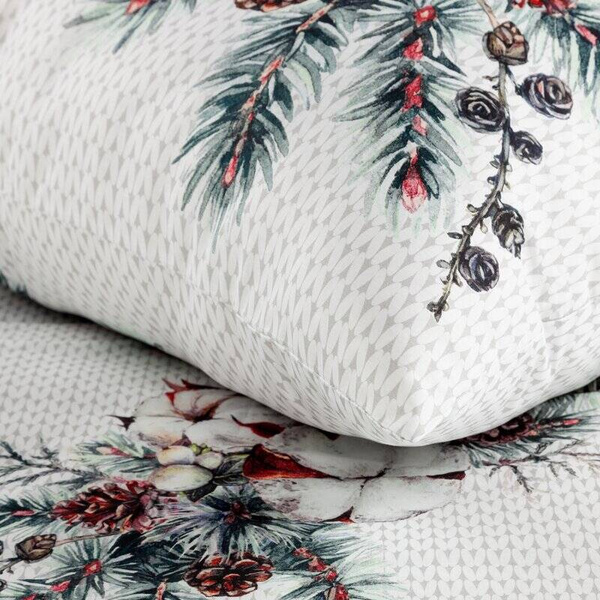 Božićna posteljina s printom grana božićnog drvca 140x200 mikrovlakno Snow