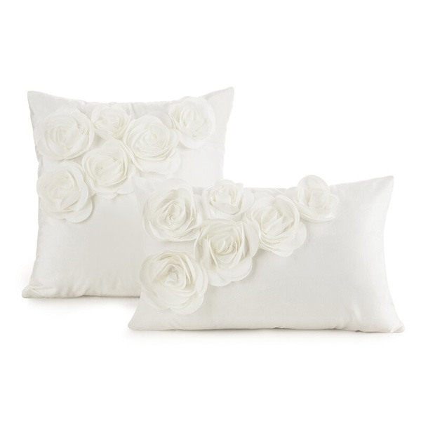 Baršunasta jastučnica 45 x 45 cm ukrašena 3D ružama Flores 1