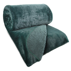 Zimska deka 170x210 cm, dvostrani prekrivač od ugodnog krzna i tkanine s uzorkom janjeće kože, NINA Premium