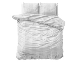 Pamučna posteljina 240x220 Sleeptime bijela sa sivim uzorkom