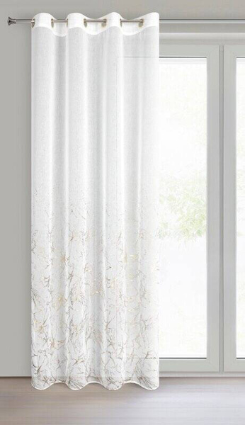 Gotova zavjesa 140x250 ukrašena mramornim tiskom, zlatnim ušicama Marta