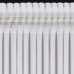 Bijela zavjesa od šifona ukrašena volanom, s vezicom, 400x250 cm LUISA 